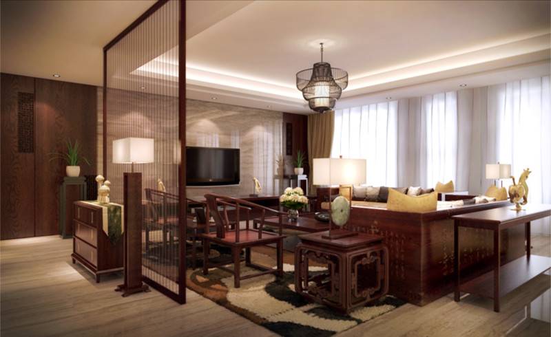 点击大图看下一张：中式中式风格新中式客厅设计图