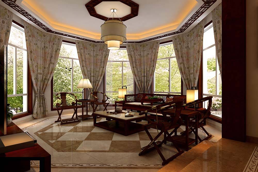 点击大图看下一张：中式中式风格客厅设计图