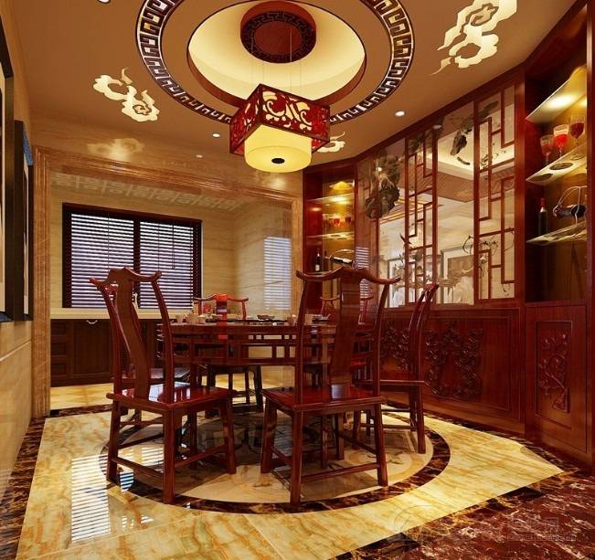 点击大图看下一张：中式中式风格餐厅装修案例