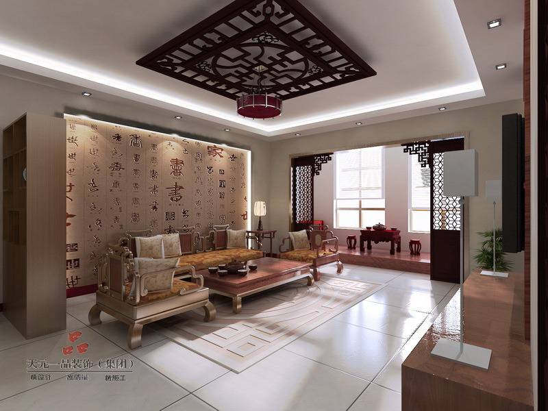 点击大图看下一张：中式中式风格客厅装修图