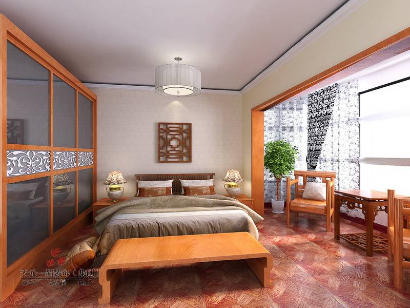 点击大图看下一张：中式中式风格卧室设计案例展示