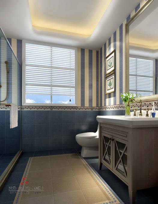 点击大图看下一张：地中海浴室淋浴房设计案例展示