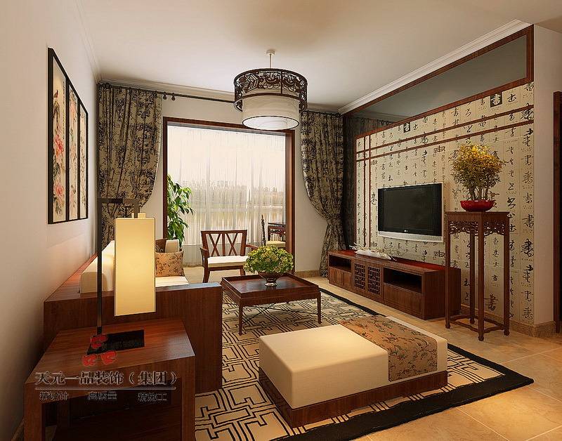 点击大图看下一张：中式中式风格客厅装修效果展示