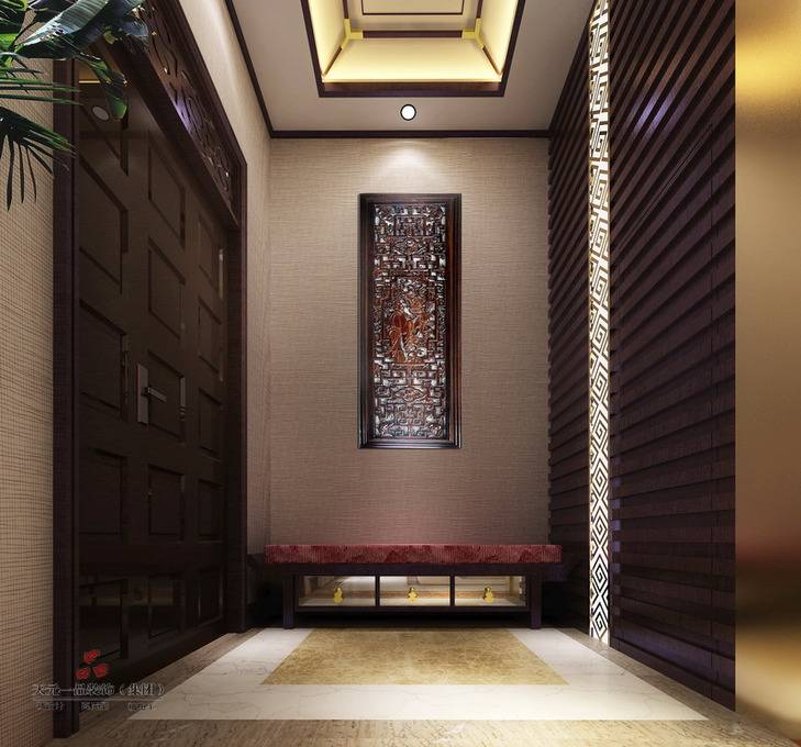 点击大图看下一张：中式中式风格玄关玄关柜效果图