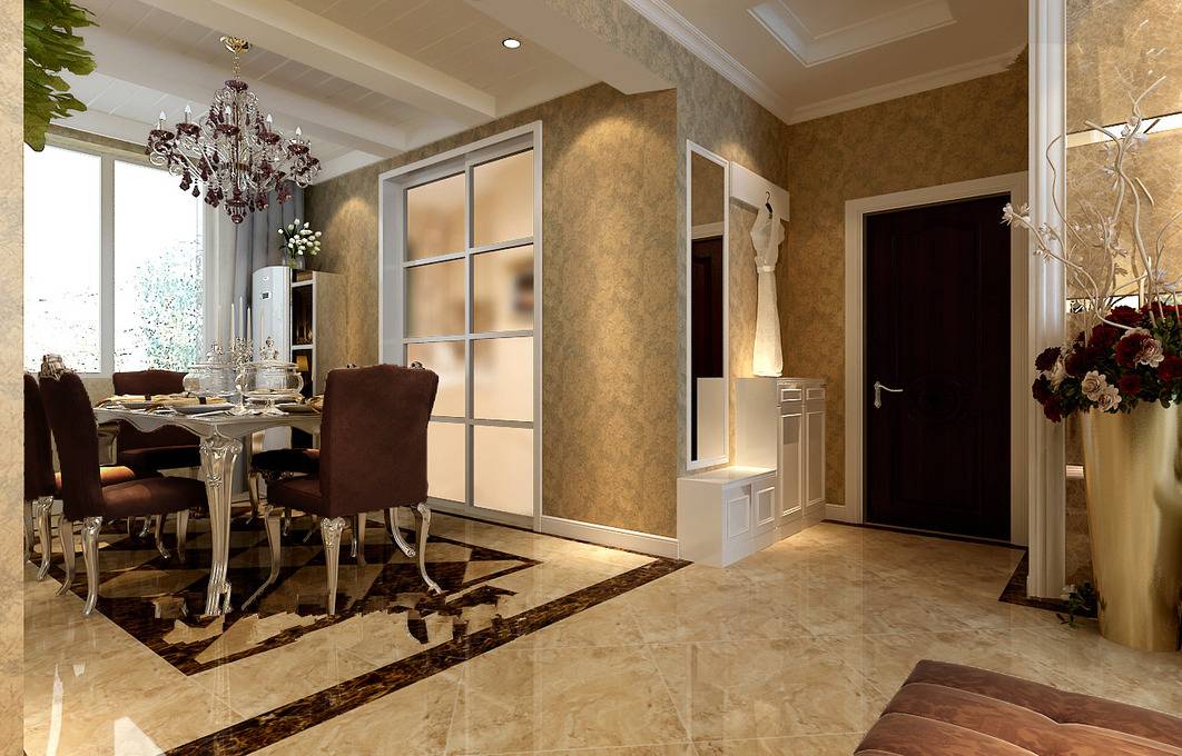 点击大图看下一张:欧式餐厅吊顶装修效果展示