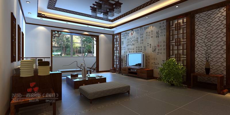 点击大图看下一张：中式中式风格客厅效果图