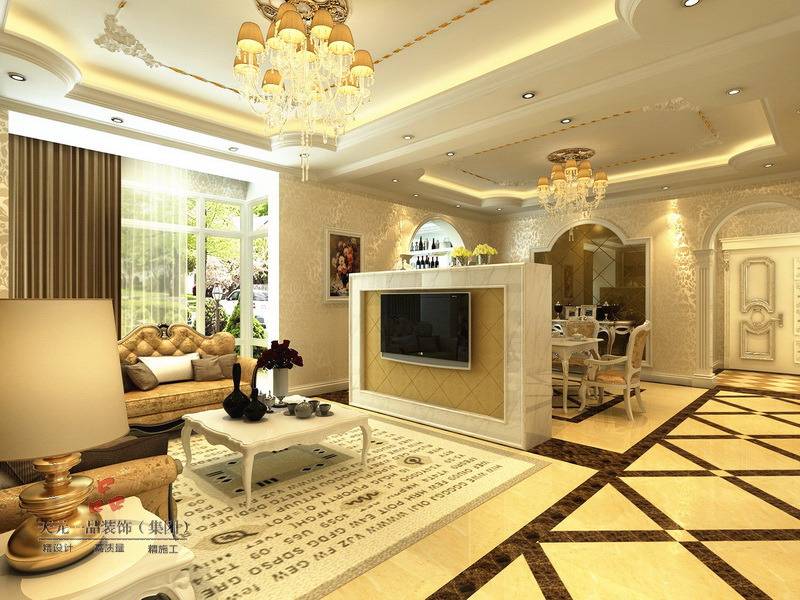 点击大图看下一张:欧式欧式风格客厅背景墙电视背景墙设计案例