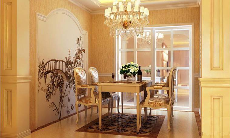 点击大图看下一张：欧式欧式风格餐厅装修案例