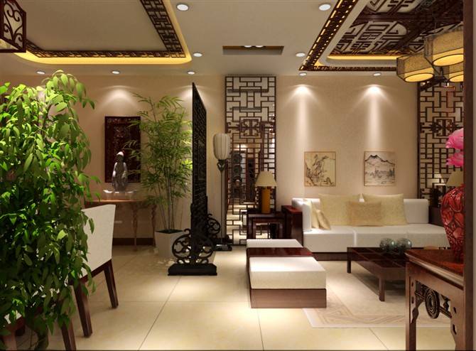 点击大图看下一张：中式新中式客厅设计案例