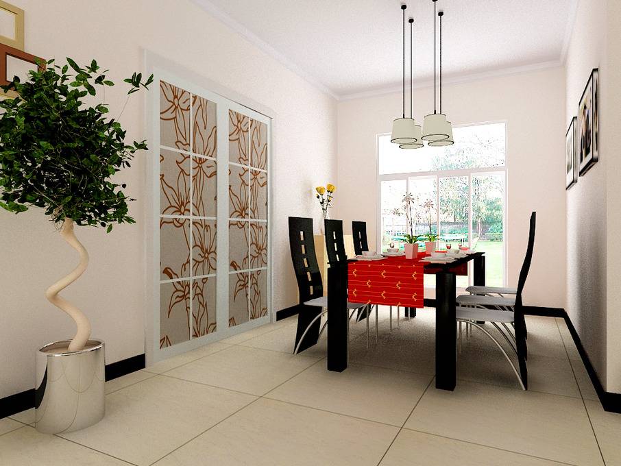 点击大图看下一张：简约简约风格餐厅装修效果展示