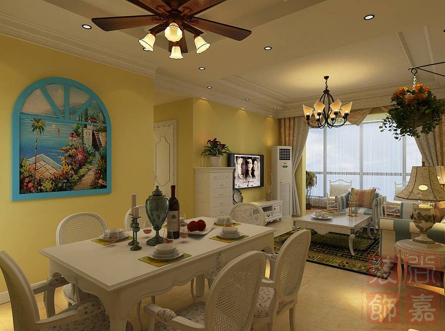 点击大图看下一张：欧式欧式风格餐厅装修案例