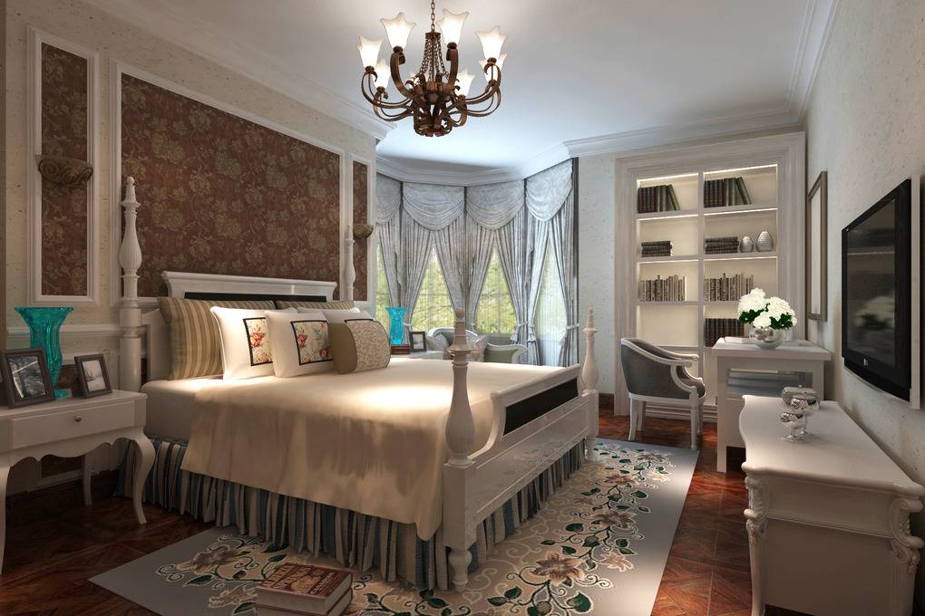 点击大图看下一张：欧式欧式风格卧室窗帘设计案例
