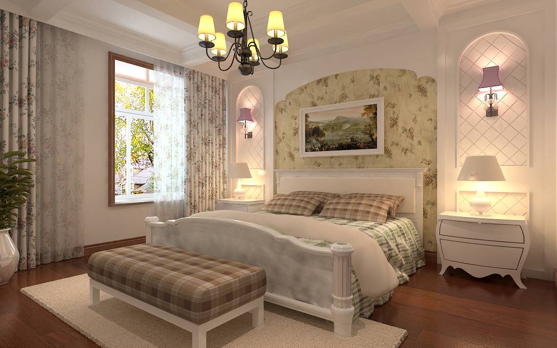 点击大图看下一张：美式卧室装修案例