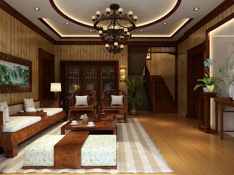 点击大图看下一张：中式中式风格客厅设计案例