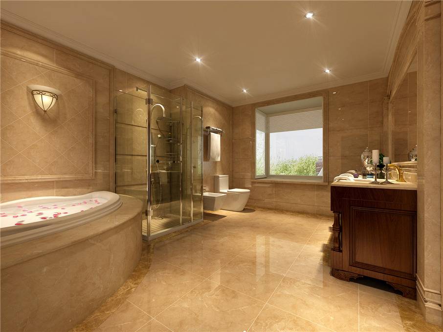点击大图看下一张：欧式别墅浴室设计案例展示
