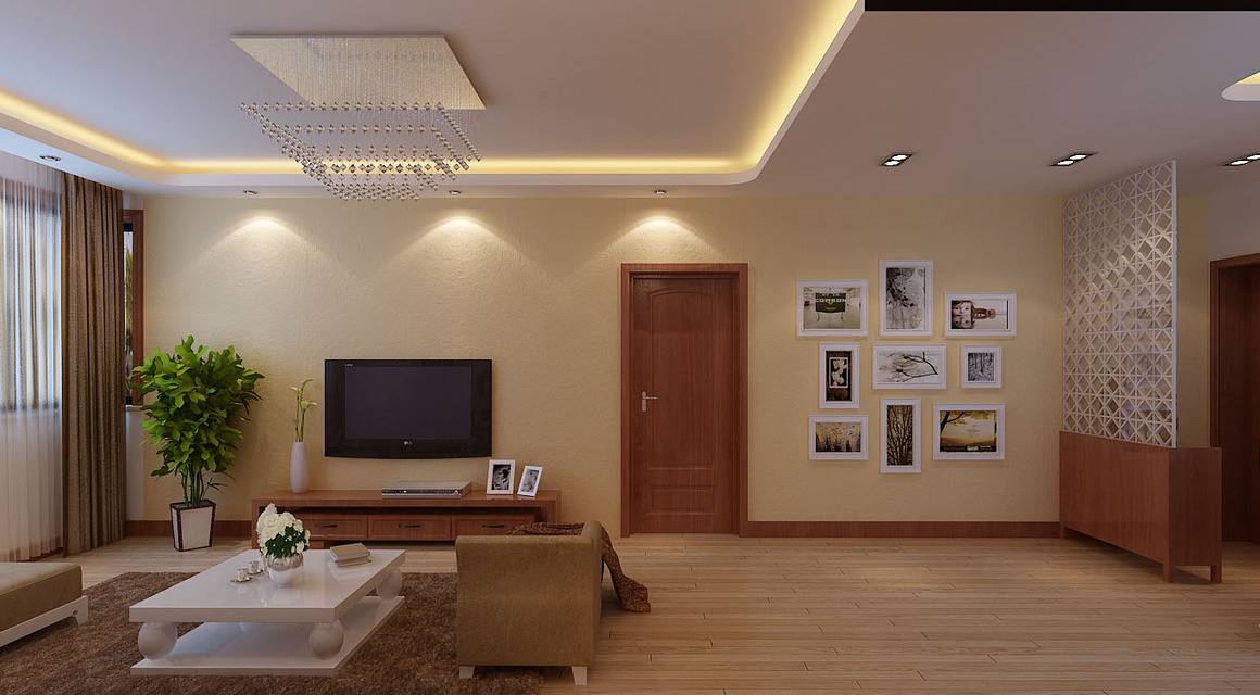 点击大图看下一张：现代客厅电视背景墙设计案例