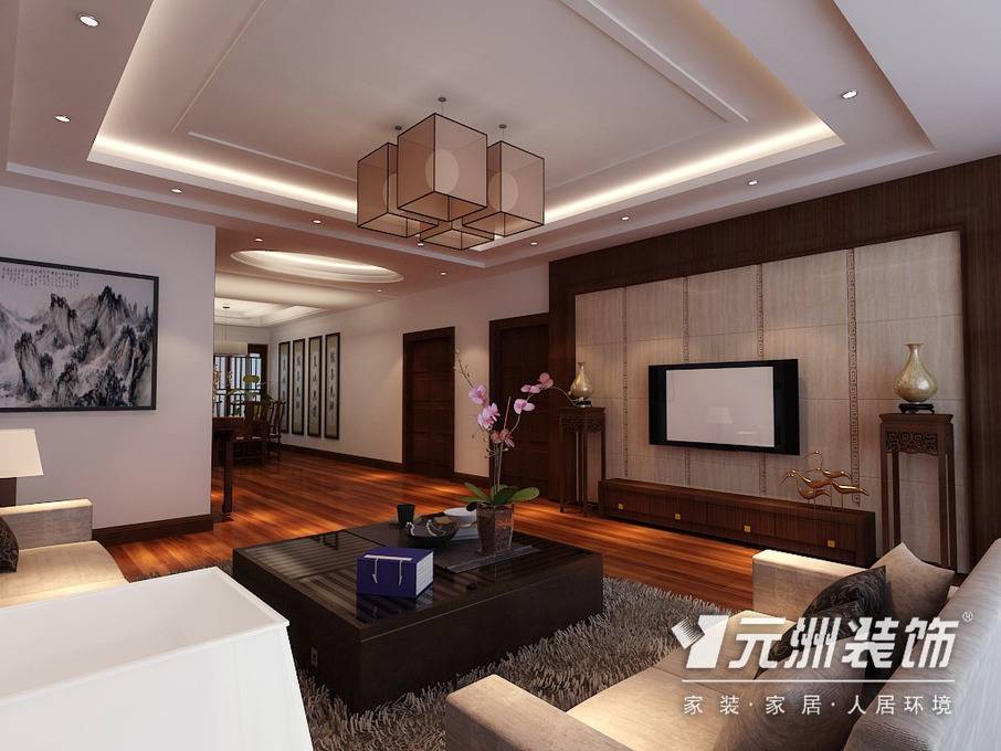 点击大图看下一张：中式中式风格客厅设计方案