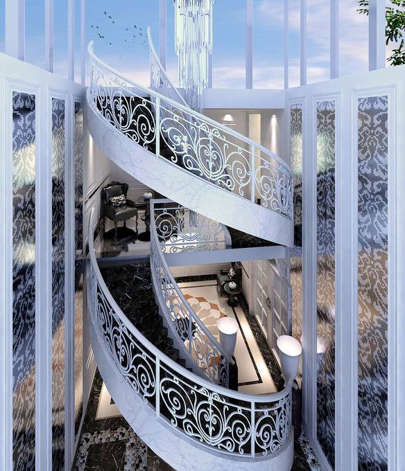 点击大图看下一张：新古典楼梯设计图