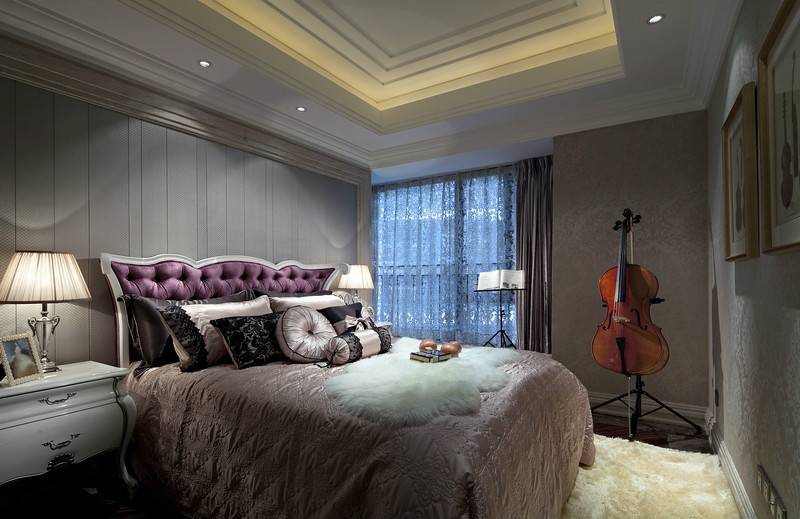 点击大图看下一张：新古典古典新古典风格古典风格卧室设计案例