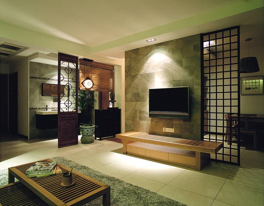 点击大图看下一张：中式新中式客厅背景墙电视背景墙设计图