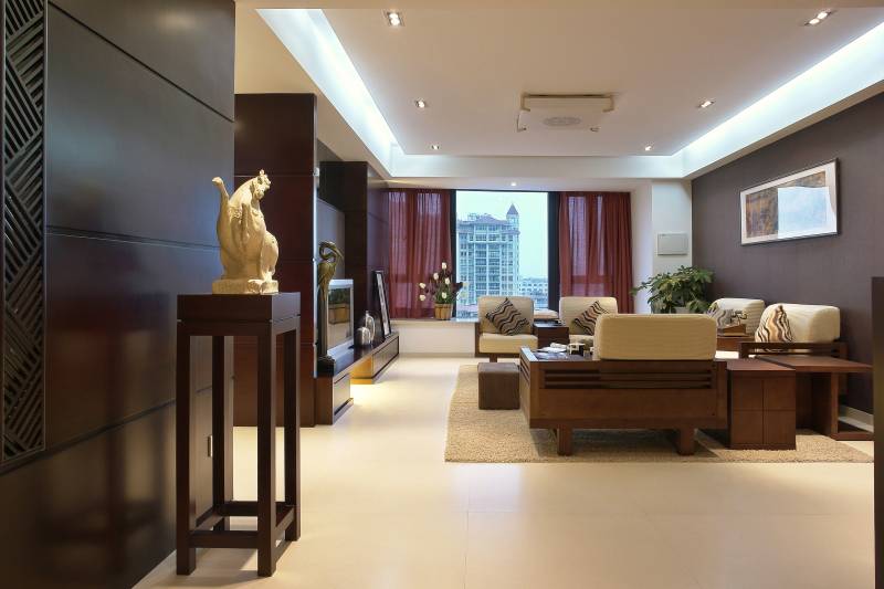 点击大图看下一张：中式新中式客厅装修效果展示