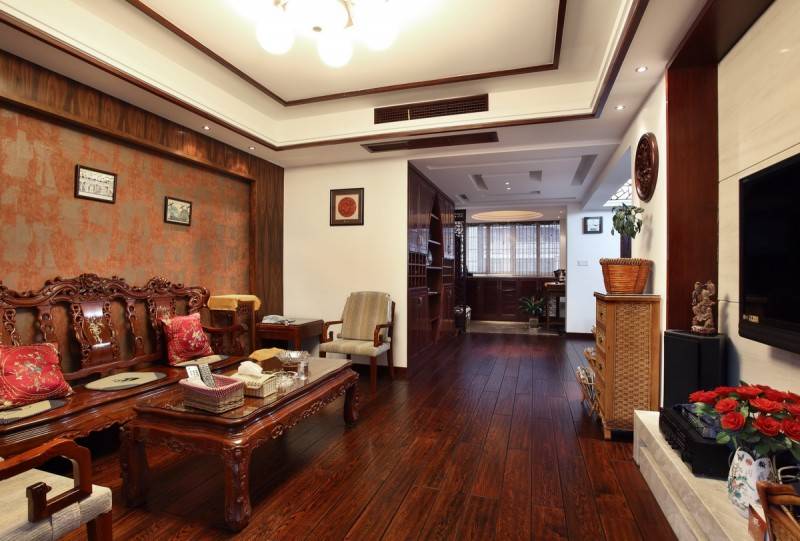 点击大图看下一张:中式新中式客厅装修案例