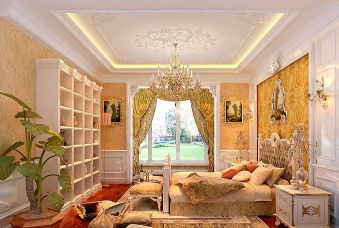 点击大图看下一张：欧式古典欧式风格卧室设计方案