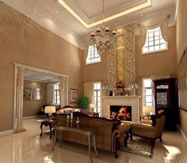 点击大图看下一张：美式美式风格客厅装修案例