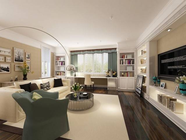 点击大图看下一张：美式美式风格客厅装修效果展示