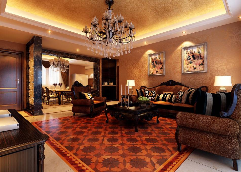 点击大图看下一张：欧式古典客厅沙发设计案例