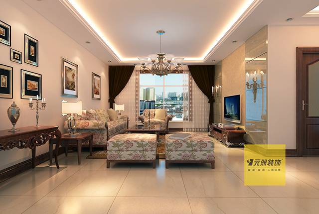 点击大图看下一张:欧式客厅效果图