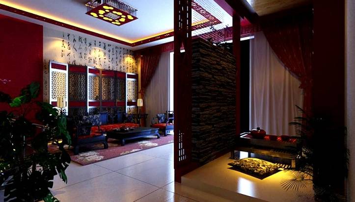 点击大图看下一张：中式中式风格休闲区设计方案
