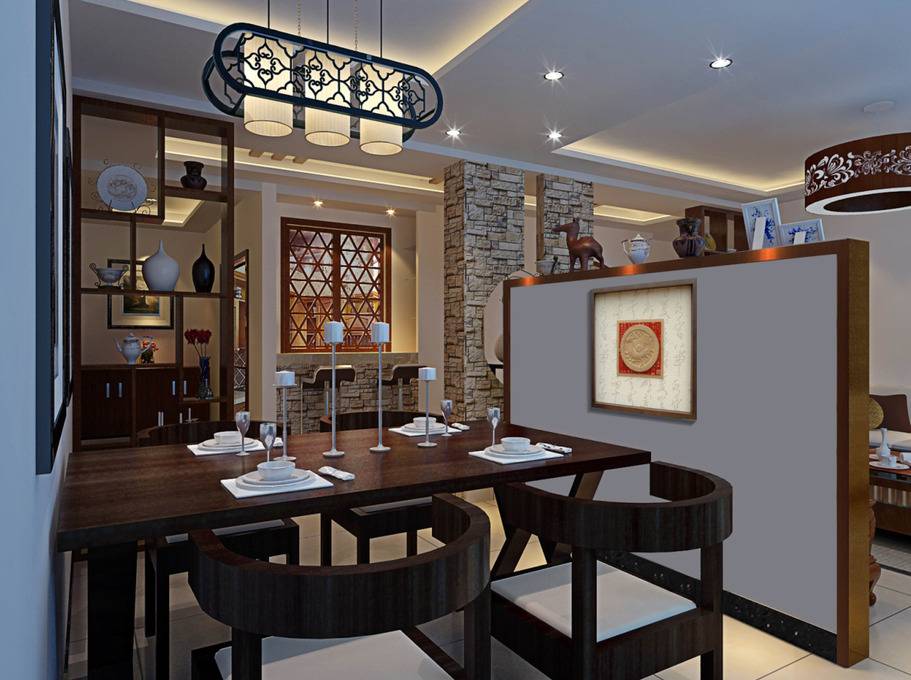 点击大图看下一张:中式餐厅效果图