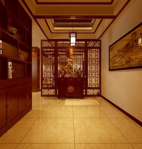 点击大图看下一张：中式中式风格玄关玄关柜装修案例