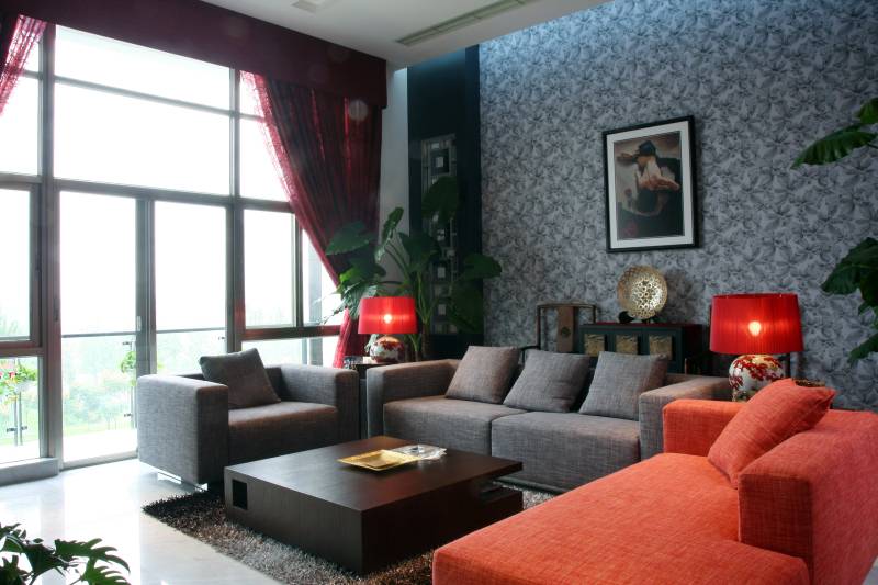 点击大图看下一张：中式客厅沙发单人沙发设计图