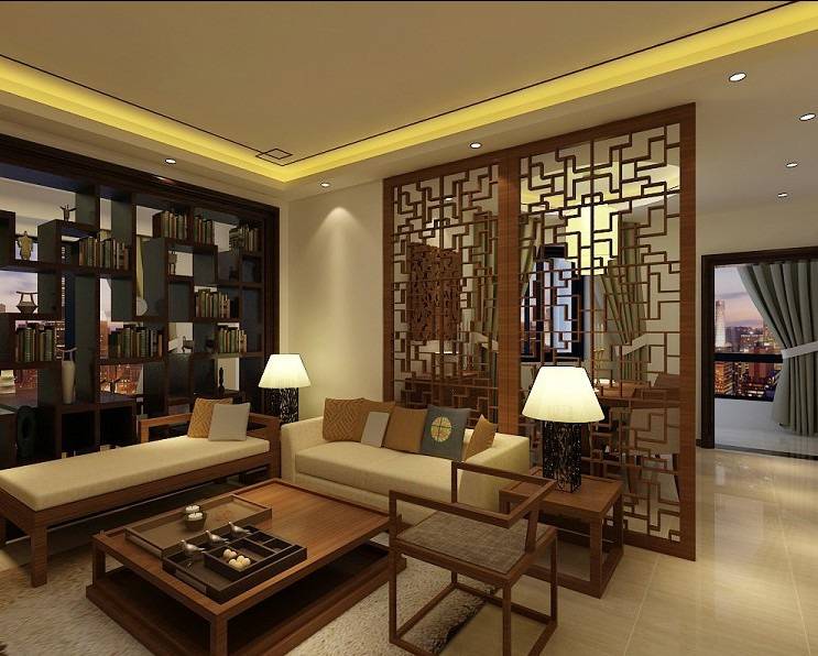 点击大图看下一张：中式客厅设计案例