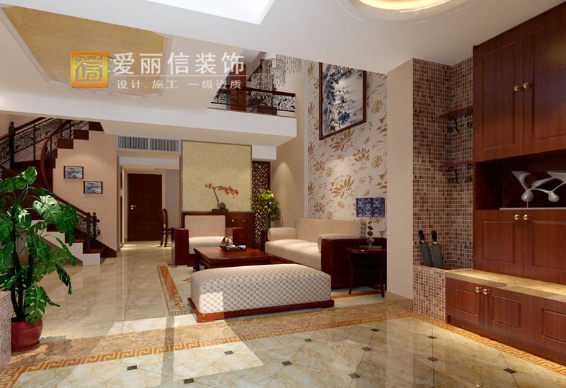 点击大图看下一张：中式客厅设计案例