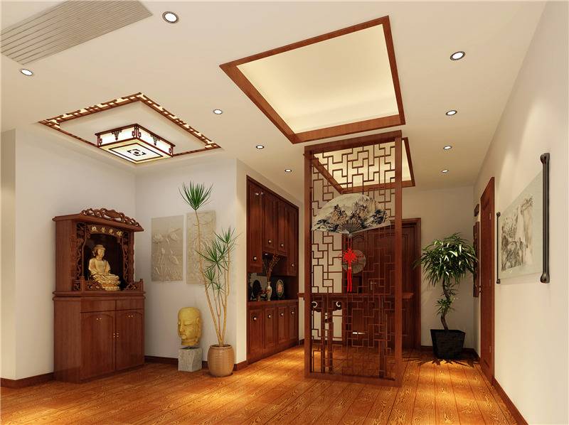 点击大图看下一张:中式玄关玄关柜装修案例