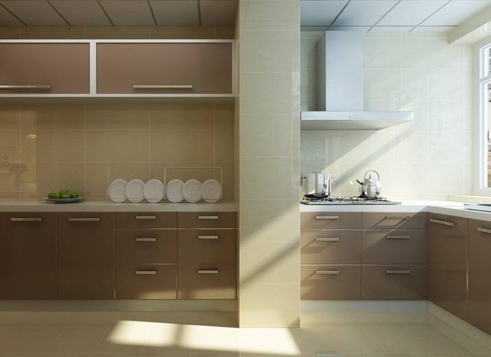 点击大图看下一张：现代现代风格厨房三居装修效果展示