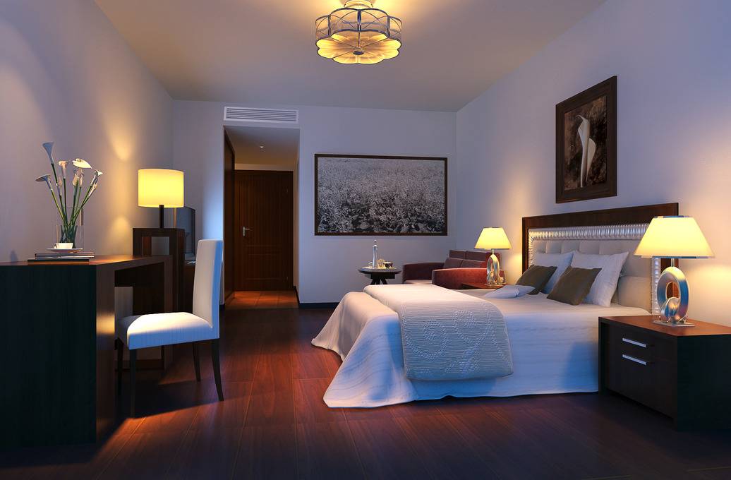 点击大图看下一张：现代卧室酒店图片