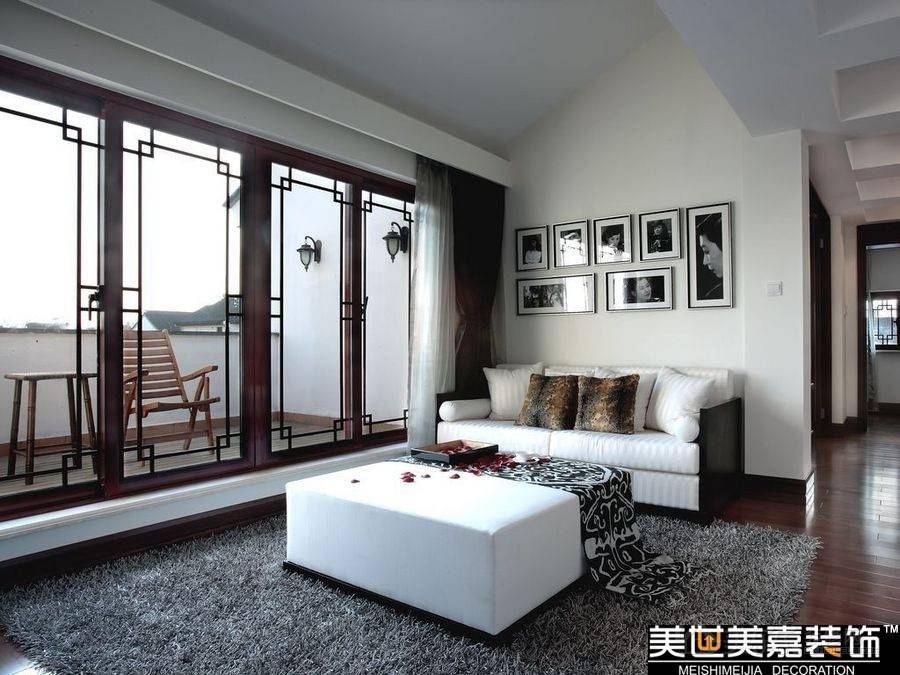 点击大图看下一张：中式中式风格新中式客厅设计案例展示