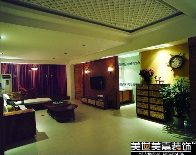 点击大图看下一张：中式中式风格客厅电视背景墙效果图