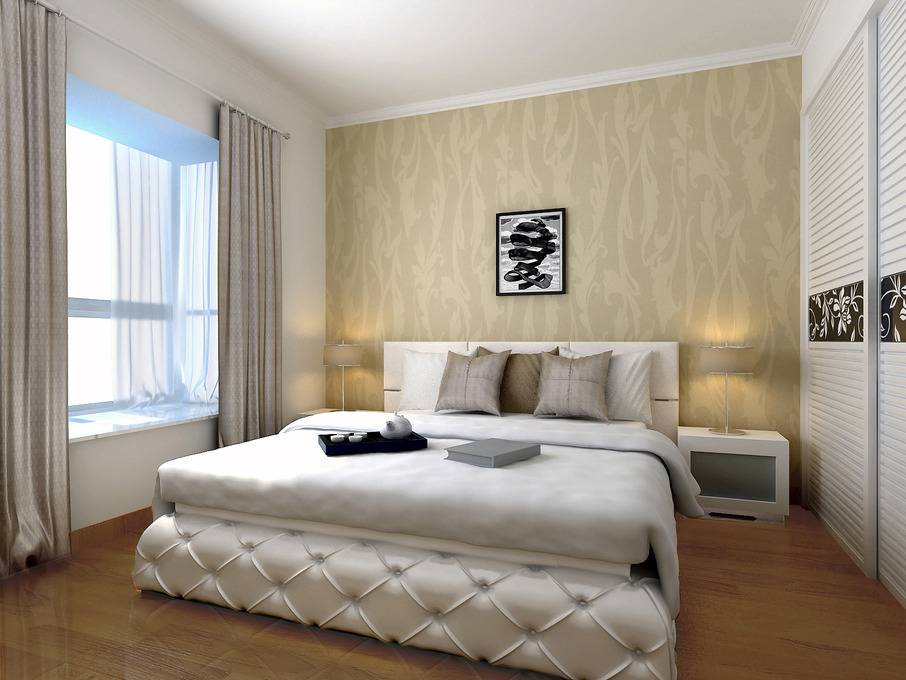 点击大图看下一张：现代现代风格卧室窗帘设计案例展示