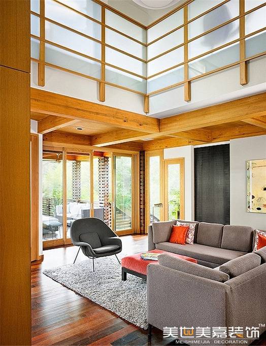 点击大图看下一张：田园美式田园风格客厅别墅设计方案