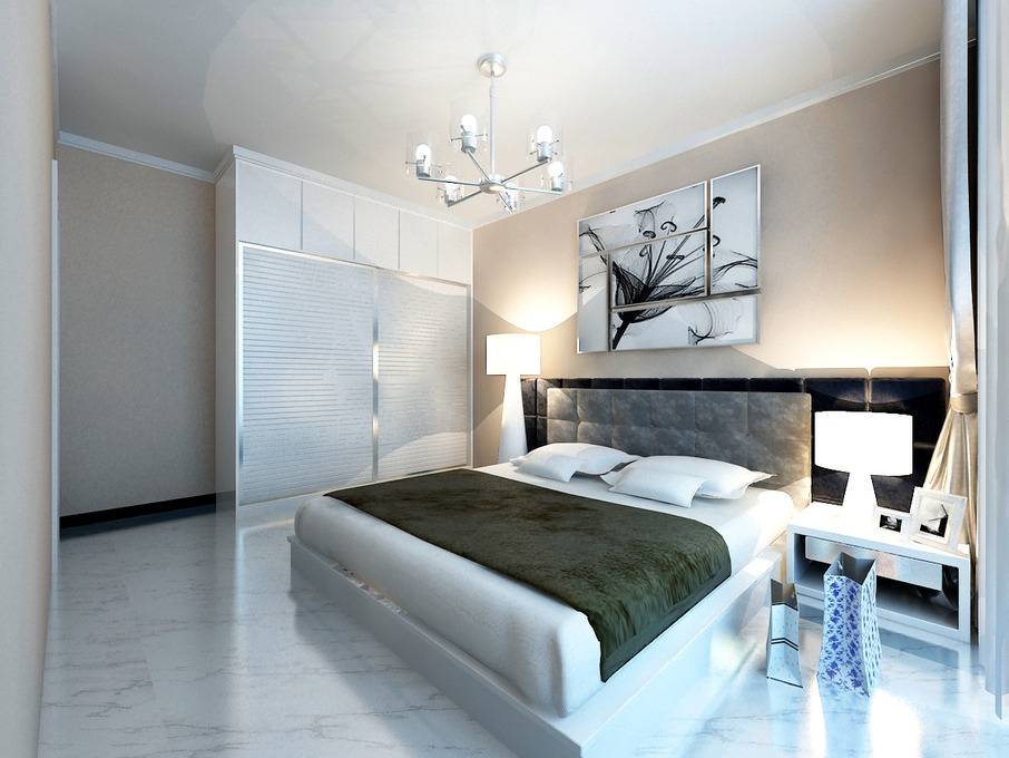 点击大图看下一张:现代卧室吊顶装修效果展示