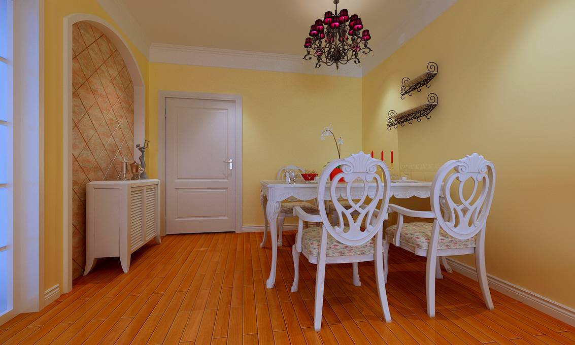 点击大图看下一张：田园餐厅吊顶设计案例