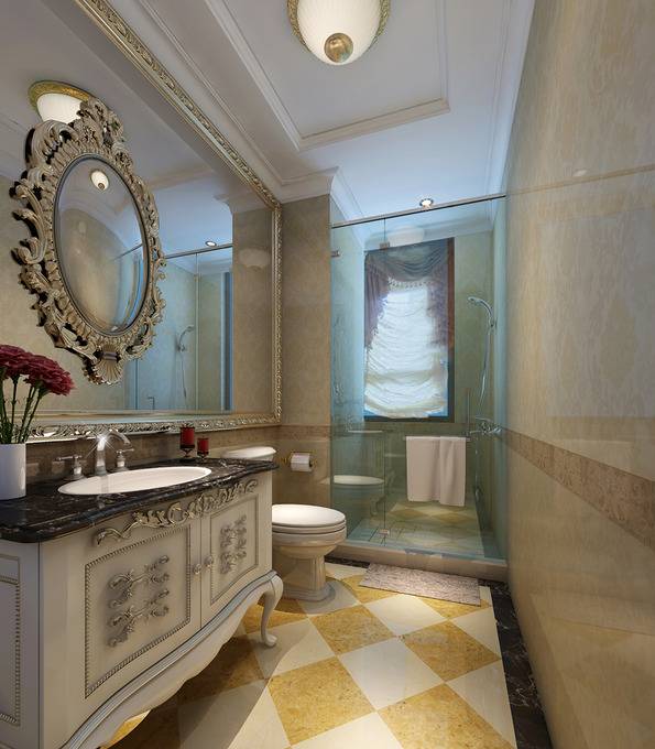 点击大图看下一张：欧式浴室淋浴房设计图