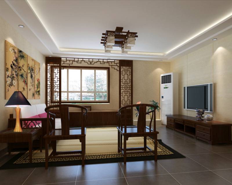 点击大图看下一张:中式客厅设计案例展示