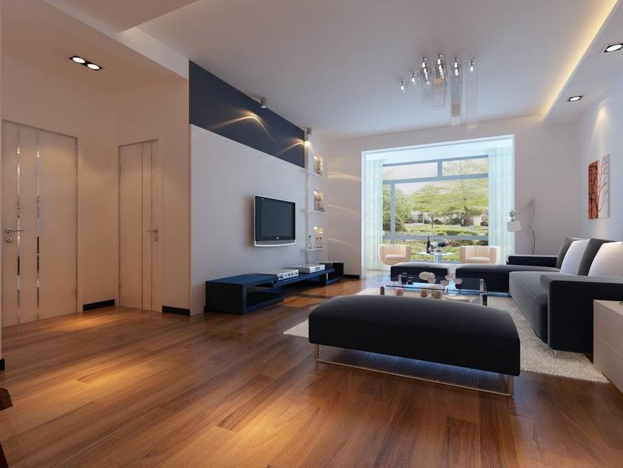 点击大图看下一张:现代现代风格客厅吊顶电视背景墙装修案例