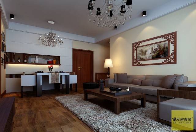 点击大图看下一张：中式中式风格客厅背景墙沙发客厅沙发设计案例